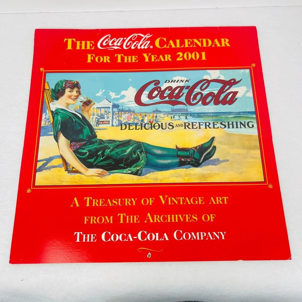 Coca-Cola Calendar 2001 Vintage Art Archives AMCAL Collectible Advertising Red